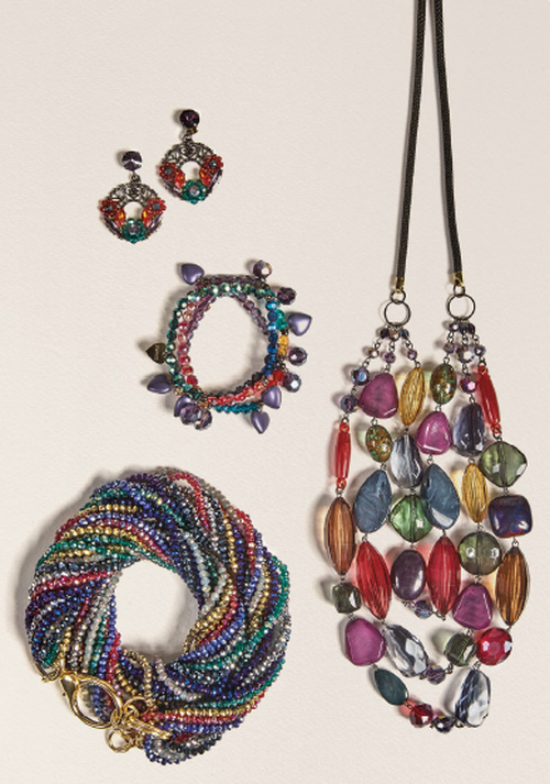 COLLANA GIROCOLLO MULTIFILO CON PERLINE ARROTOLATE MULTICOLOR ART. B000777