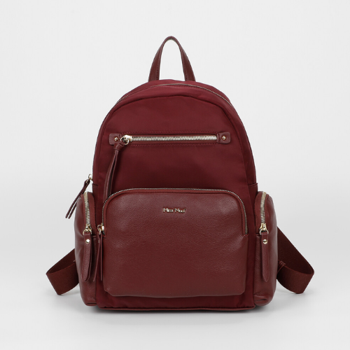 ZAINO IN NYLON CON DETTAGLI IN PU BURGUNDY