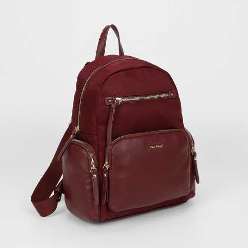 ZAINO IN NYLON CON DETTAGLI IN PU BURGUNDY