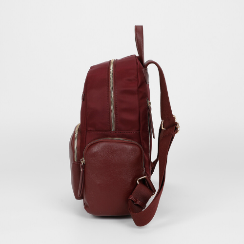 ZAINO IN NYLON CON DETTAGLI IN PU BURGUNDY