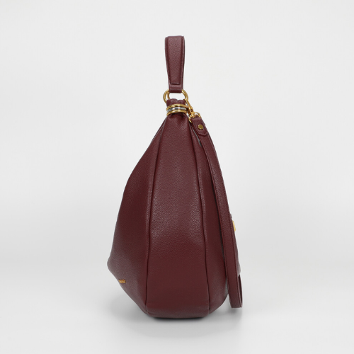 BORSA A SPALLA GRANDE CON ANELLI AI MANICI MOSTO
