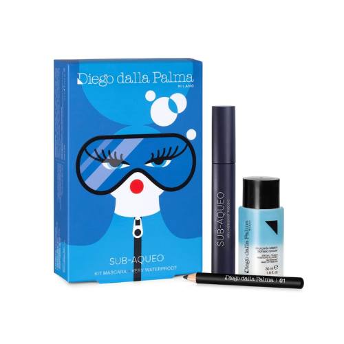KIT MASCARA SUBAQUEO + STRUCCANTE BIFASICO WATERPROOF + MINI MATITA NERA 01 