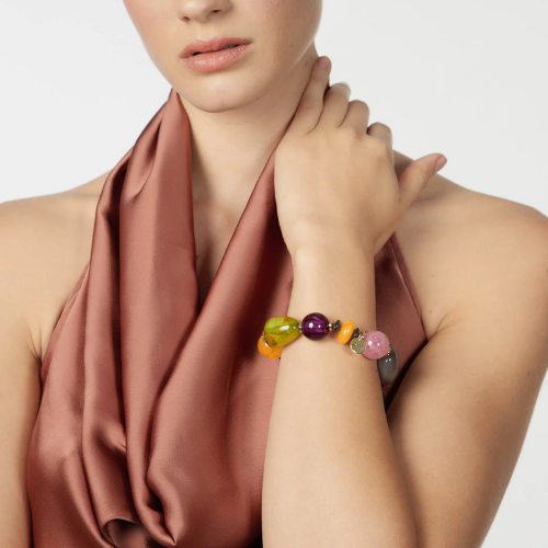 Bracciale elastico a grandi elementi Ester - Multicolor