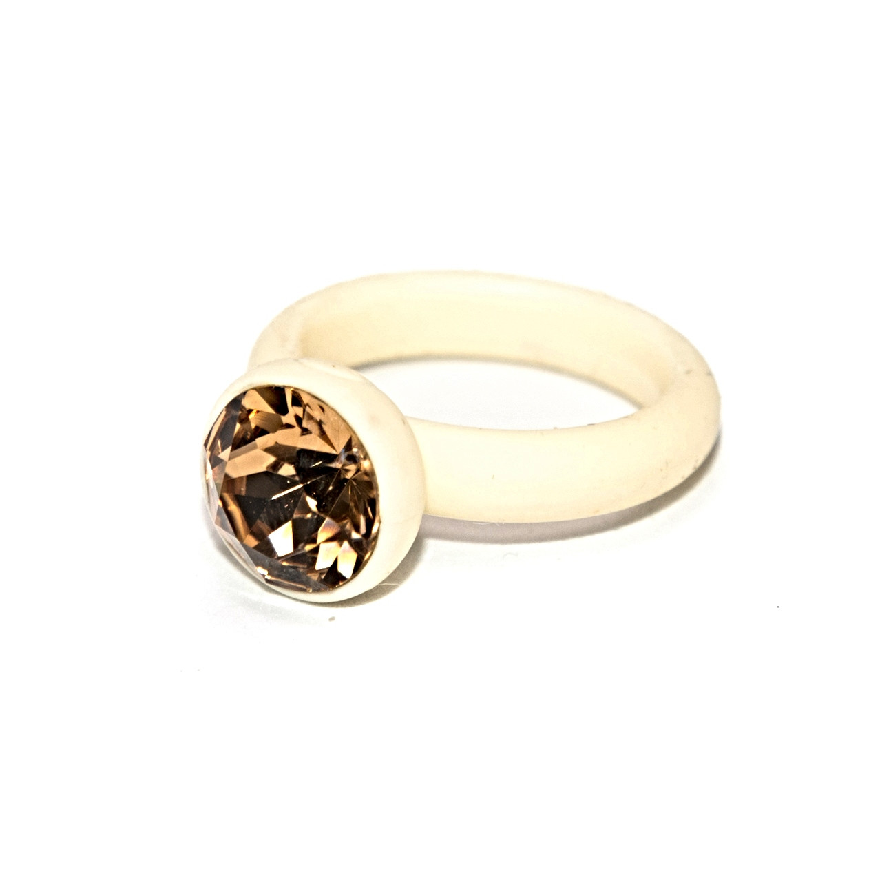 ANELLO in SILICONE con STRASS BRONZO