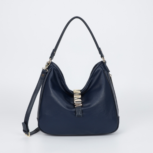 BORSA A SACCA CON LETTERE MIMI-MUA BLU