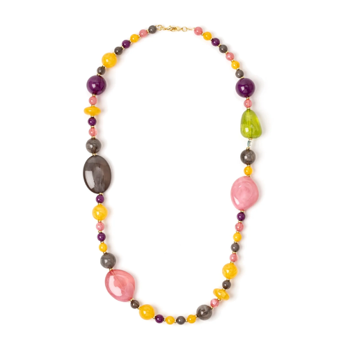 Collana boule ed elementi cromatici Ester - Multicolor