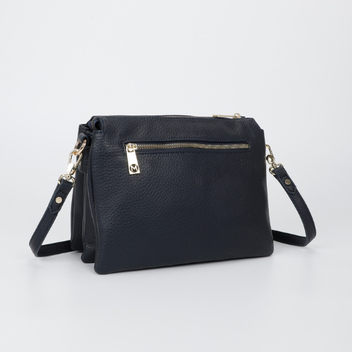 BORSA A TRACOLLA CON DETTAGLIO IN PIUMINO BLU