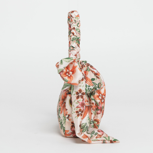 BORSA A MANO TRAPUNTATA IN FANTASIA - PANNA/ARANCIO
