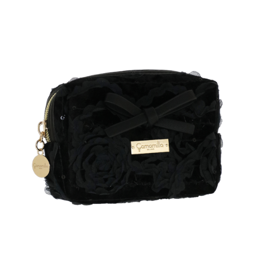 NECESSAIRE S VELVET ROSE NERO 