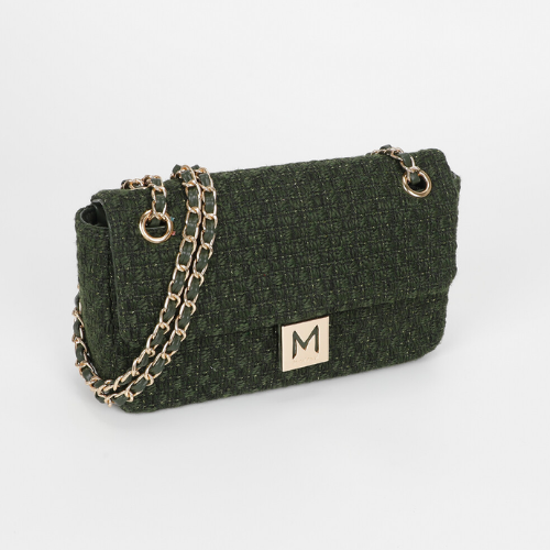 BORSA A TRACOLLA IN TESSUTO VERDE MILITARE