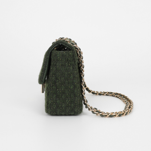 BORSA A TRACOLLA IN TESSUTO VERDE MILITARE