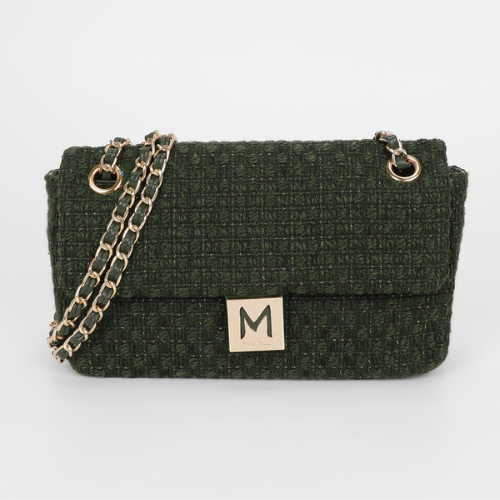 BORSA A TRACOLLA IN TESSUTO VERDE MILITARE
