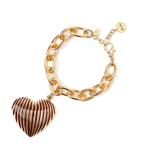 Bracciale catena e cuore Malena - Rosso