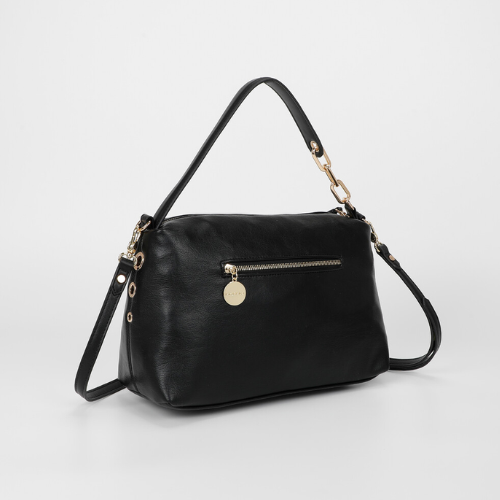 BORSA A SPALLA CON DETTAGLIO OCCHIELLI NERO