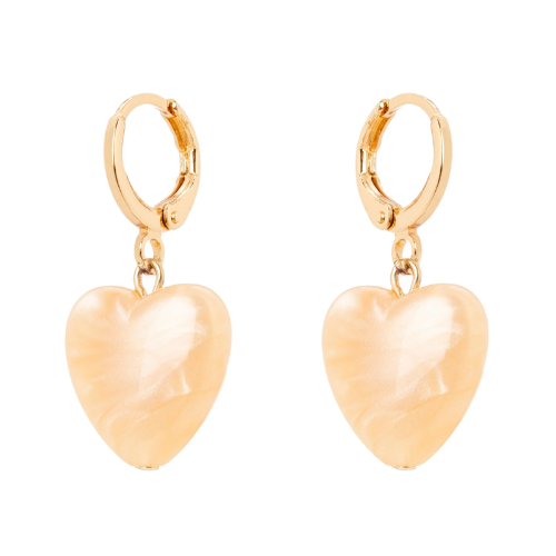 Orecchini cerchietto e cuore Demetra - Champagne