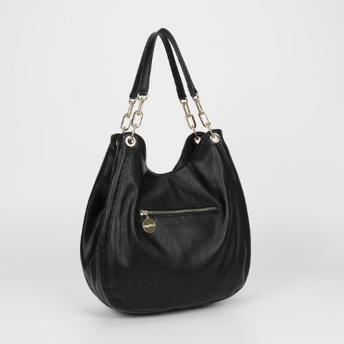 BORSA HOBO CON DETTAGLIO OCCHIELLI NERO