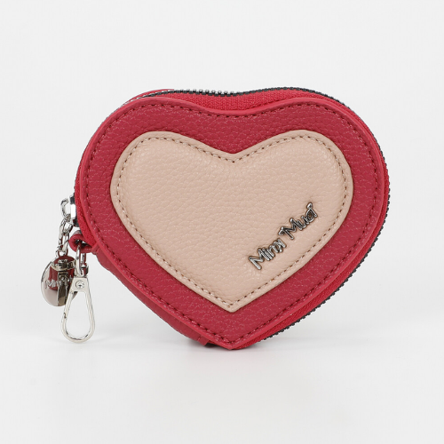 BEAUTY CASE SET DA 3 CON CUORE PANNA/CICLAMINO