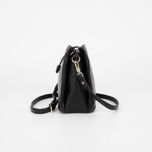 BORSA A TRACOLLA CON LETTERE MIMI-MUA NERA