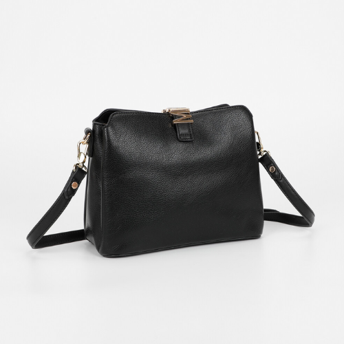 BORSA A TRACOLLA CON LETTERE MIMI-MUA NERA