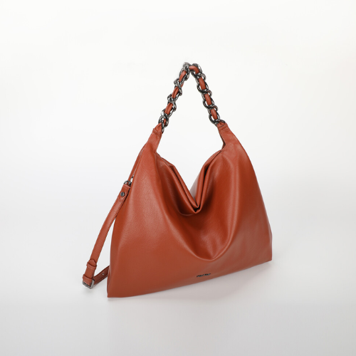 BORSA A SPALLA GRANDE CON CATENA CUOIO