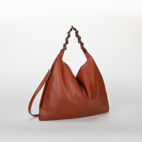 BORSA A SPALLA GRANDE CON CATENA CUOIO