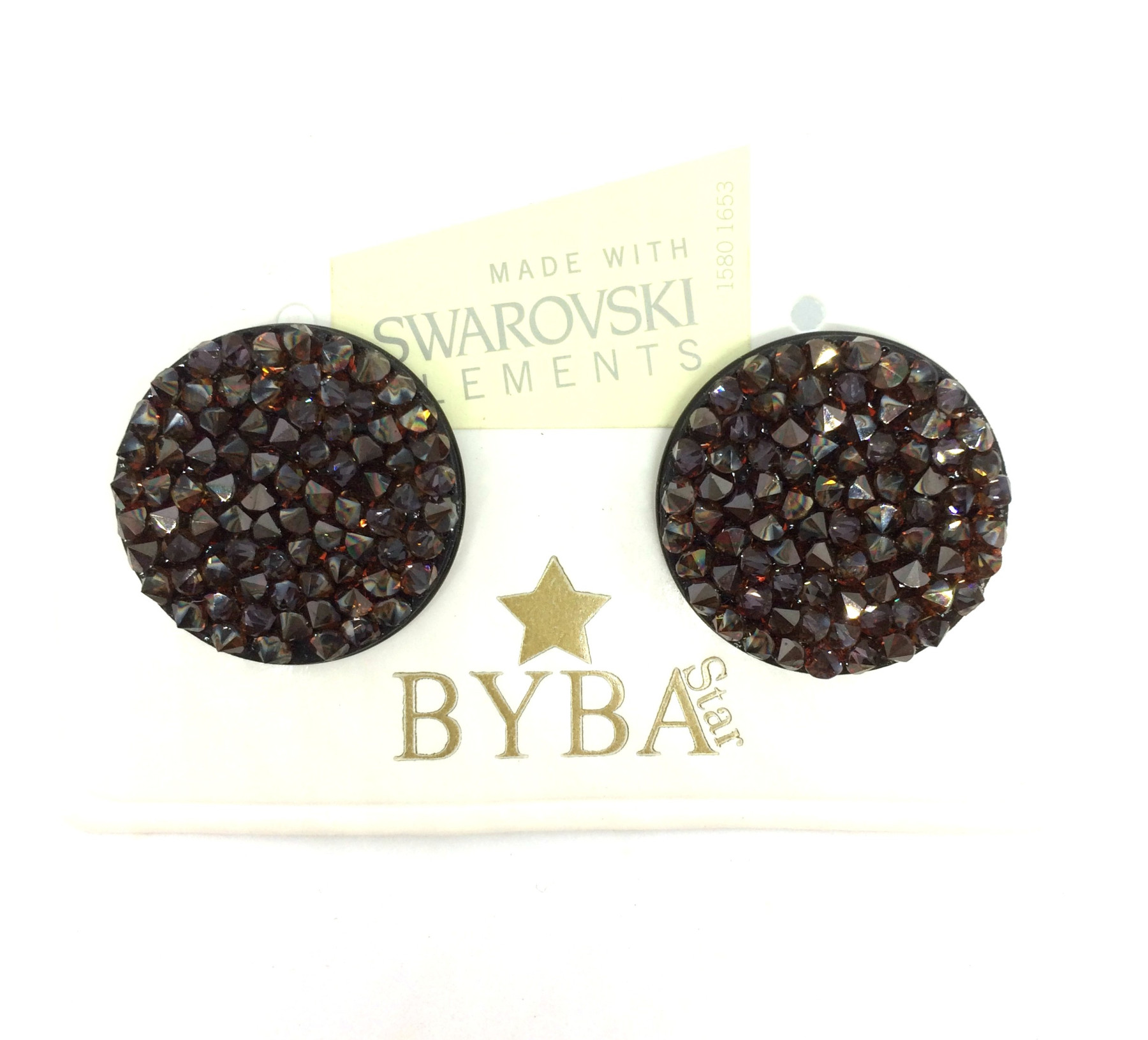 ORECCHINO A PERNO CON BOTTONE CON CRISTALLI SWAROVSKI BORDEAUX ART. BYBBO20889 