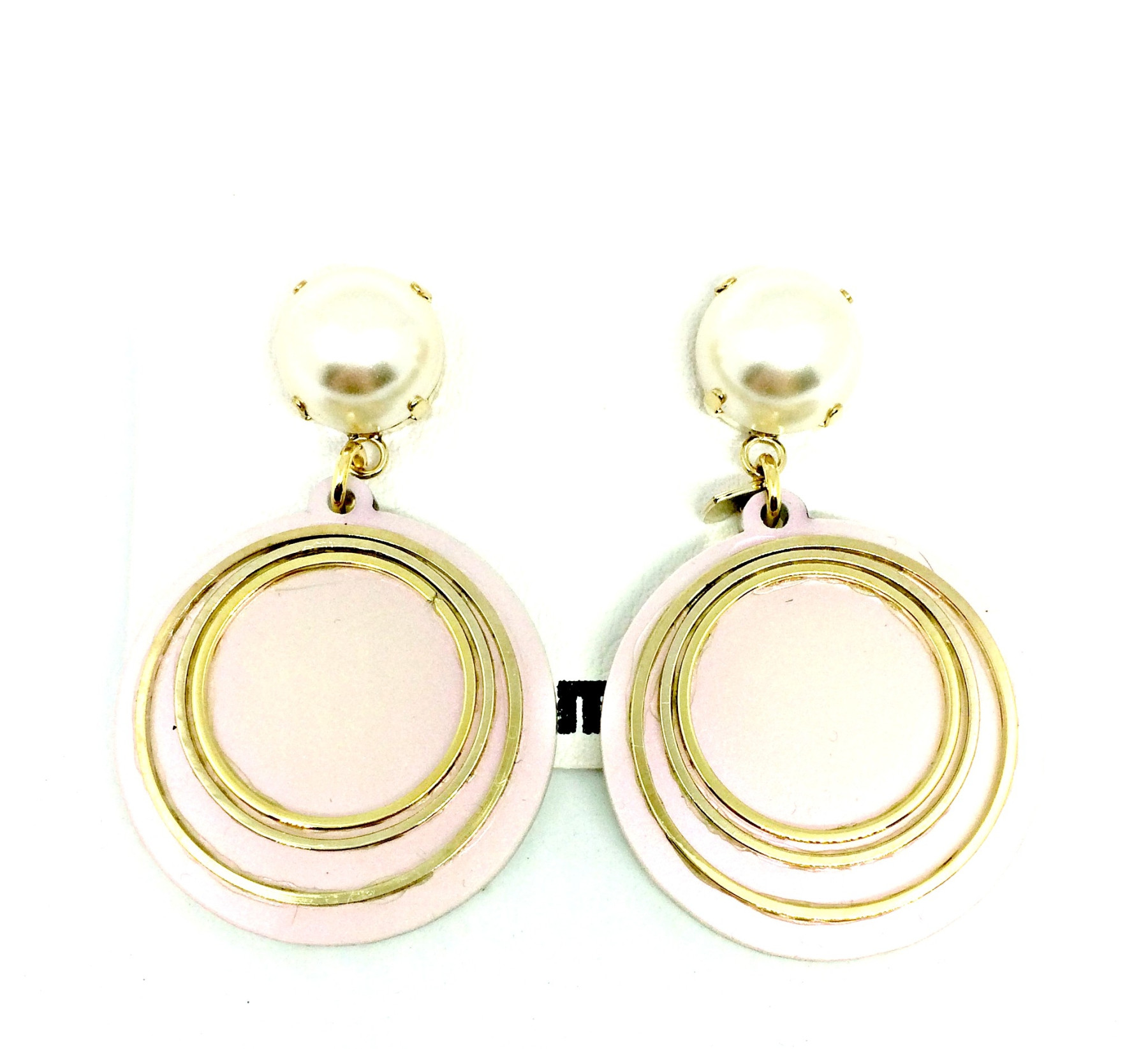 orecchino a perno dorato con cerchio in resina cangiante art. B000209