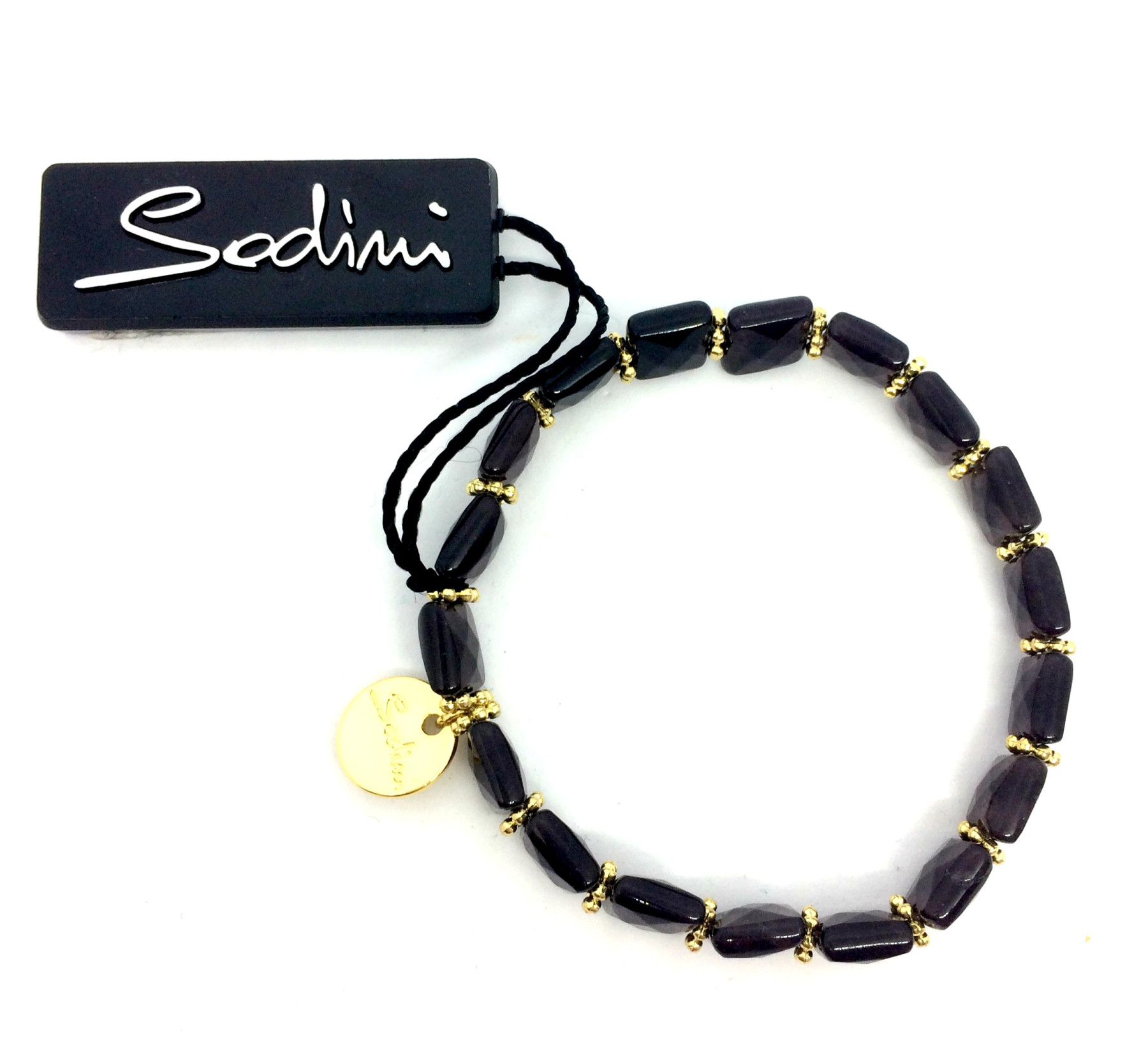 bracciale elastico di perline quadrate marroni art. 930023C