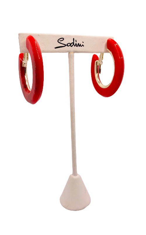 ORECCHINI A PERNO A SEMICERCHIO ROSSO ART. 820415Z