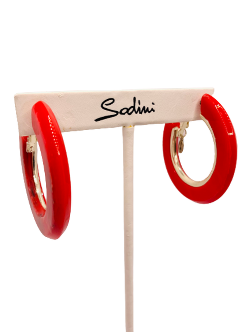 ORECCHINI A PERNO A SEMICERCHIO ROSSO ART. 820415Z