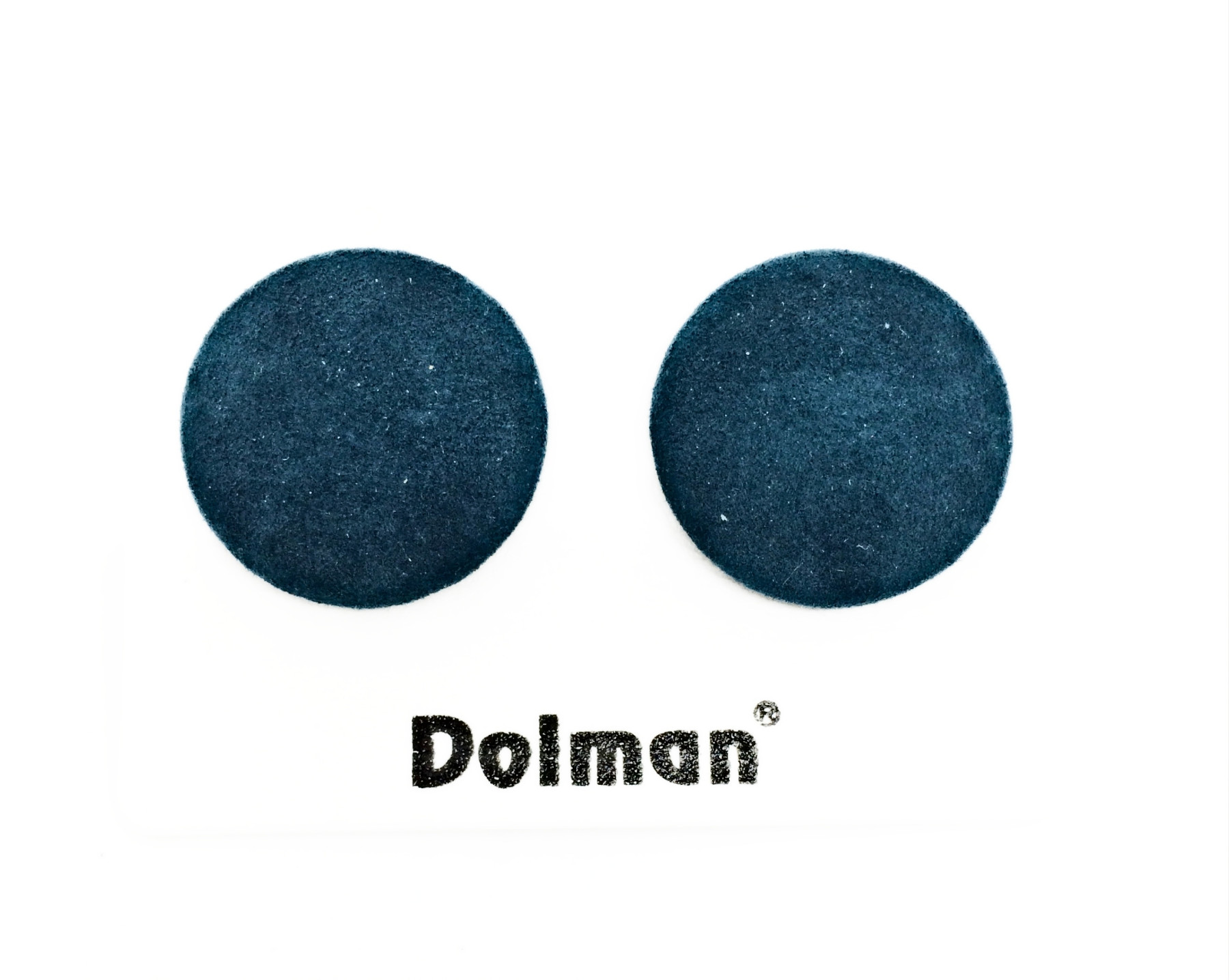 Orecchino a clip con bottone in velluto ottanio art. B000253