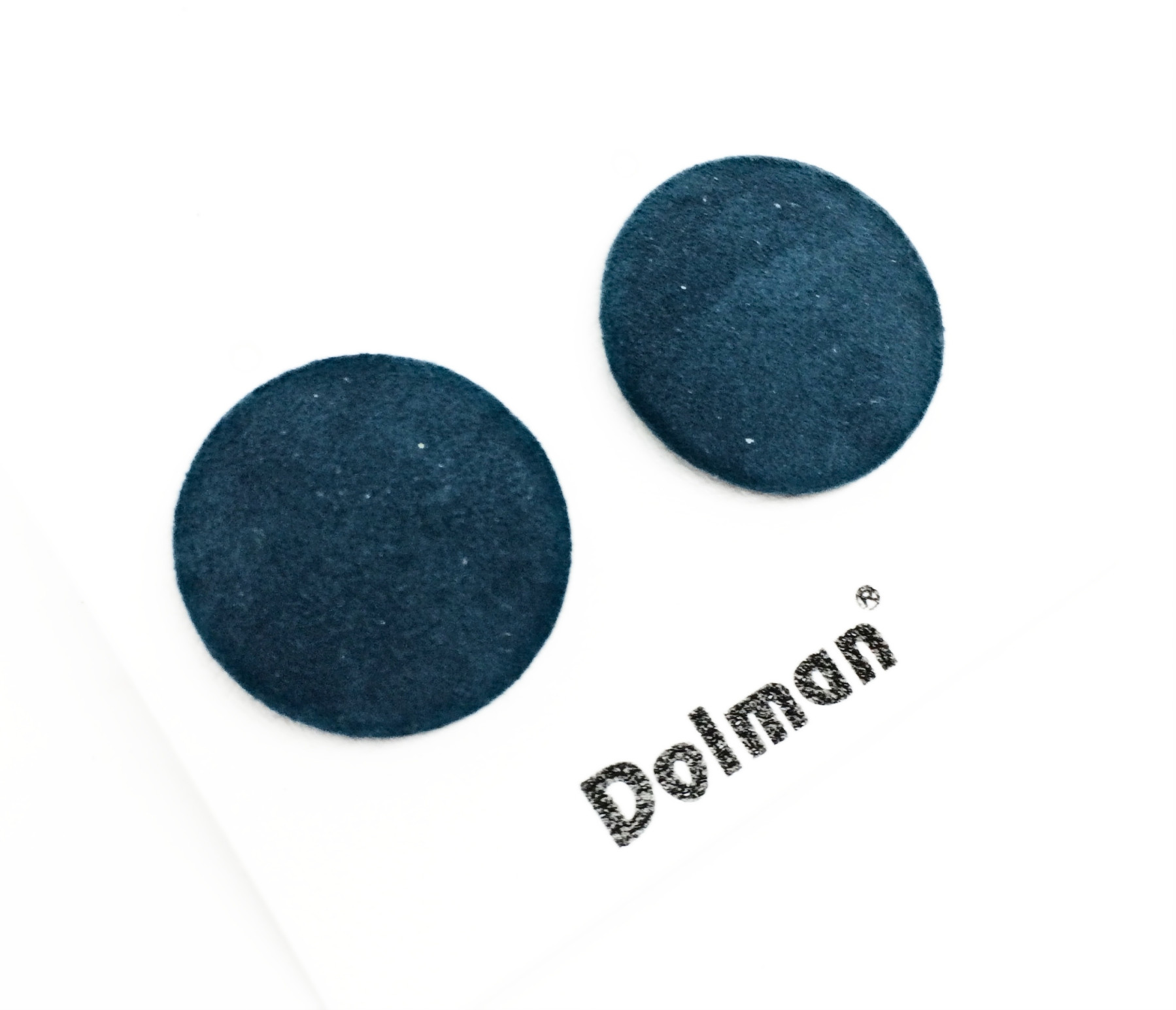 Orecchino a clip con bottone in velluto ottanio art. B000253