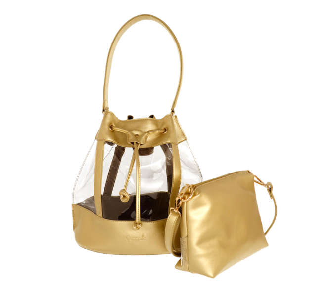 BORSA A SECCHIELLO 2 WAY ORO A-CRYSTAL