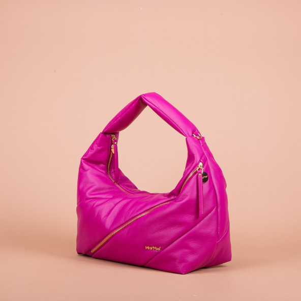 BORSA HOBO TRAPUNTATA CON ZIP FRONTALE FUXIA ART.M8-H200346