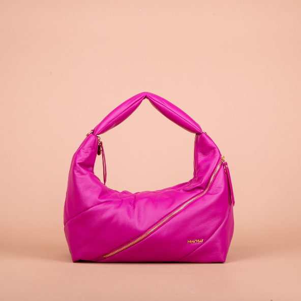 BORSA HOBO TRAPUNTATA CON ZIP FRONTALE FUXIA ART.M8-H200346