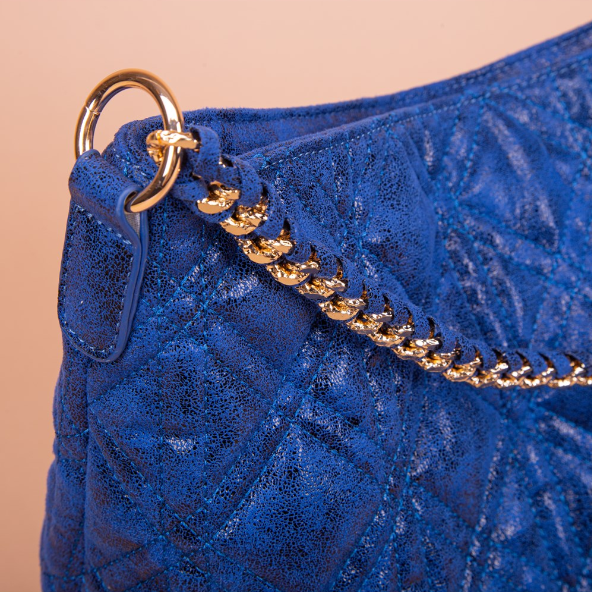 BORSA HOBO TRAPUNTATA CON LUREX BLU ART.M8-H200246