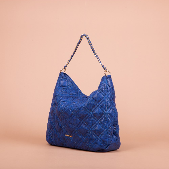 BORSA HOBO TRAPUNTATA CON LUREX BLU ART.M8-H200246