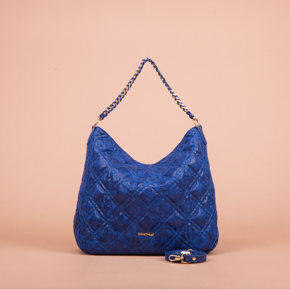 BORSA HOBO TRAPUNTATA CON LUREX BLU ART.M8-H200246