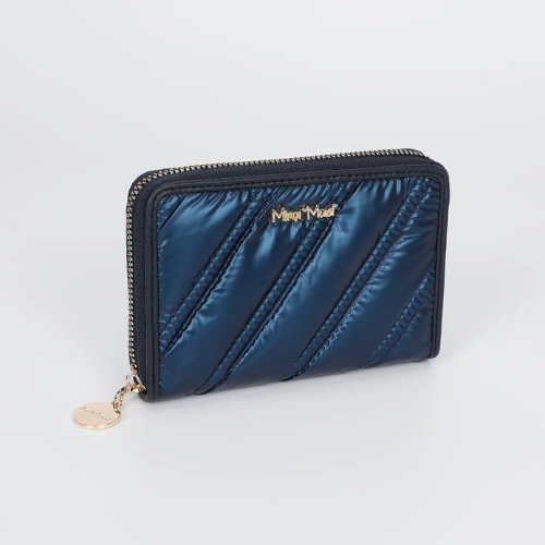 PORTAFOGLIO MEDIO IN PIUMINO BLU