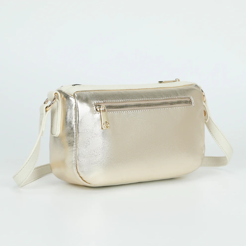 BORSA A TRACOLLA EFFETTO LAMINATO BIANCA 