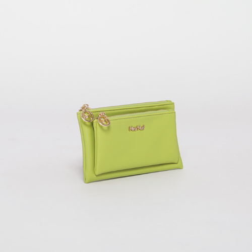 PORTAOGGETTI CON DOPPIA ZIP - VERDE LIME