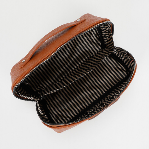 BEAUTY CASE SET DA 3 CON CUORE CUOIO/MORO
