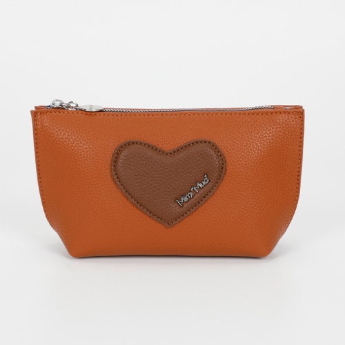 BEAUTY CASE SET DA 3 CON CUORE CUOIO/MORO