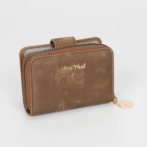 PORTAFOGLIO PICCOLO CON EFFETTO SFUMATO CAMMELLO