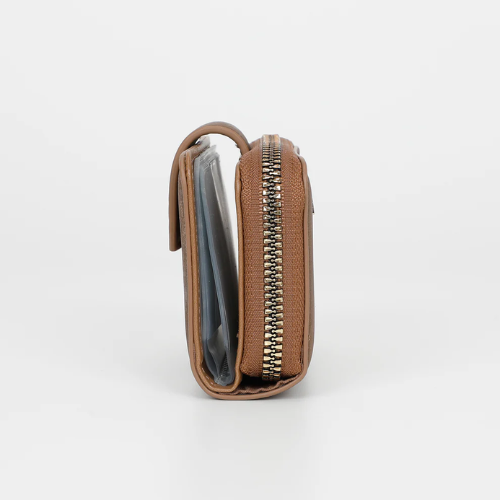 PORTAFOGLIO PICCOLO CON EFFETTO SFUMATO CAMMELLO