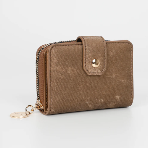 PORTAFOGLIO PICCOLO CON EFFETTO SFUMATO CAMMELLO