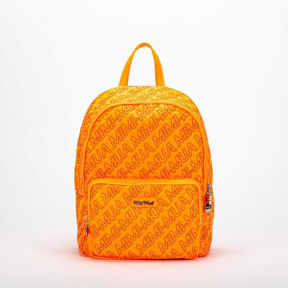 ZAINO FLUO CON SCRITTE - ARANCIO