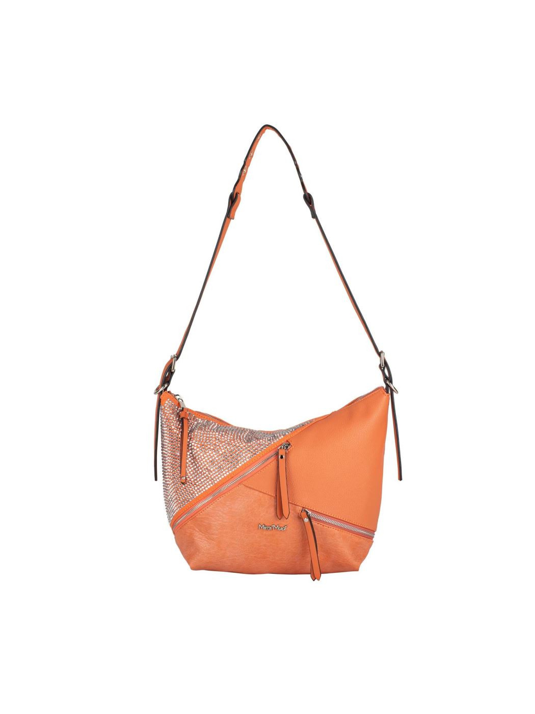 BORSA A TRACOLLA CON STRASS SALMONE