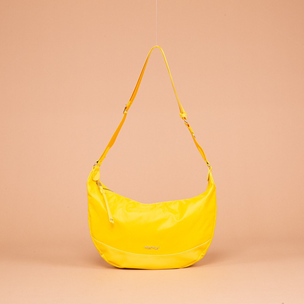 BORSA MEZZA LUNA IN NYLON GIALLO