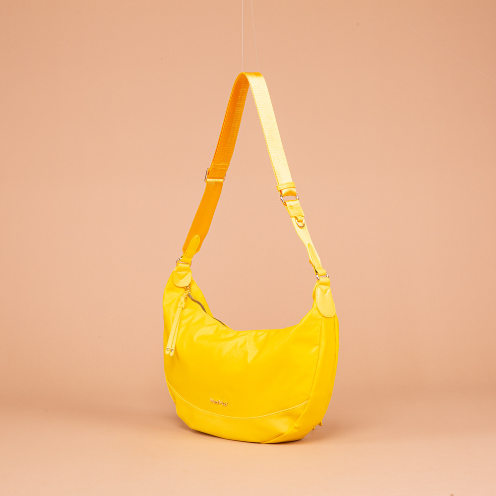 BORSA MEZZA LUNA IN NYLON GIALLO